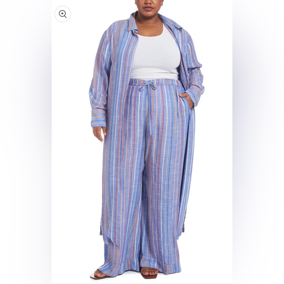 Pari Passu $268 Annie Striped Button Front Tunic Duster - Picture 1 of 1